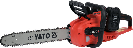 Akumulátorová řetězová pila Yato 16" 2x18V se 2 bateriemi 4Ah a dvojitou nabíječkou YT-828131