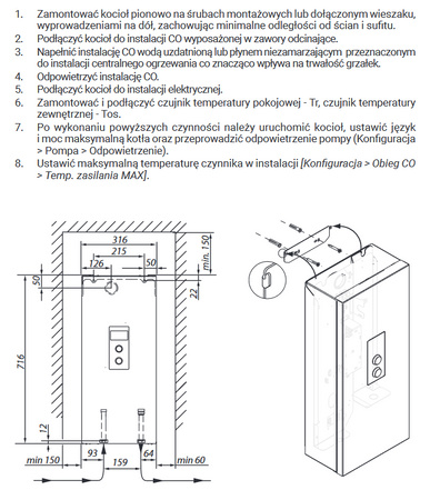Elektrický kotel Kospel s oběhovým čerpadlem a expanzní nádobou EKCO.LN3-12/16/20/24