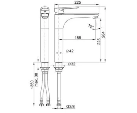 KFA Armatura stojánková umyvadlová baterie Tanzanit 5022-712-00