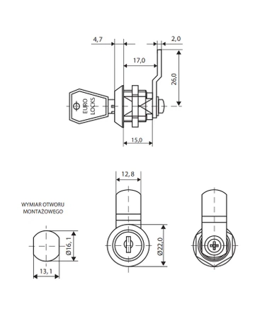 Eurozámky Zámek kartuše ZK-EL-000