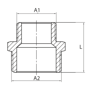 Diamantová redukční vsuvka 1/2x3/4'' mosaz K-280.NY-RE.15-20.Y.