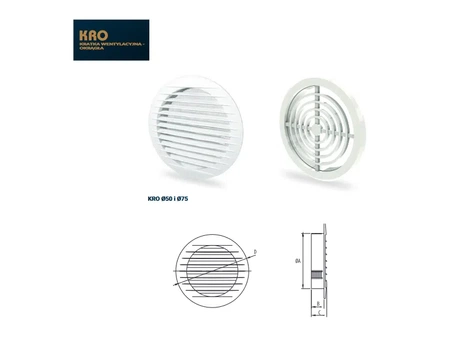 Doplňková větrací mřížka KRO 75 hnědá, 2 kusy 007-4372