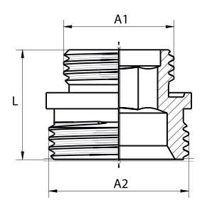 Kónická redukční vsuvka s O-kroužkem 1/2x3/4" vnějším závitem