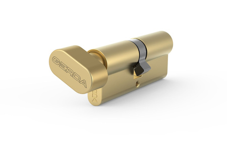 Profilová cylindrická vložka Gerda WKE1 s knoflíkem 36/28 mosazný blistr 0WKE1G03628.98030B