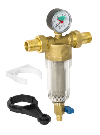 Diamantový mechanický filtr 1" se zpětným proplachem a manometrem ART.350-25