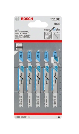 List do přímočaré pily Bosch T 118 B 5 kusů 2608631014