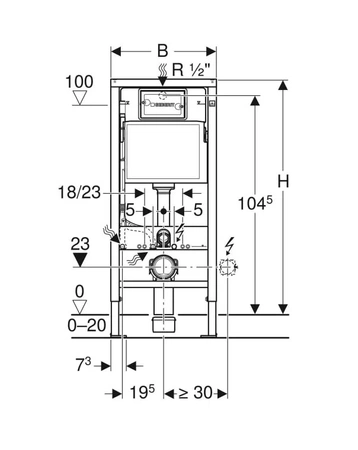Geberit Duofix montážní prvek pro závěsné WC mísy 112 cm 111.170.00.1
