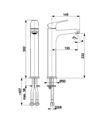 KFA Armatura umyvadlová baterie na desku Otava chrom 5552-712-00
