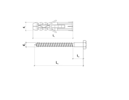 Wkręt-met rozpěrná hmoždinka se šroubem se šestihrannou hlavou KKX 12x60x60mm 100ks KKX-12060