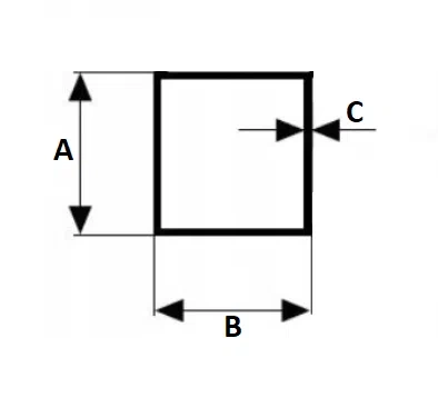 Hliníková trubka čtvercová 35x35x2,0mm 1m PA38