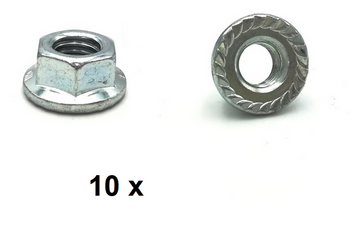 Přírubová matice, pozinkovaná M12 x 10 kusů