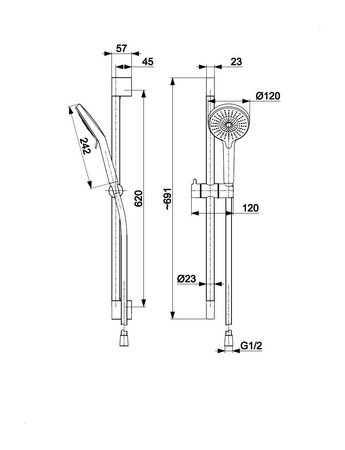 KFA Armatura posuvný sprchový set Otava chrom 841-345-00