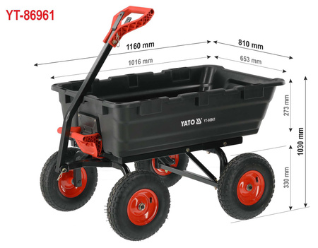 Přepravní vozík Yato XXL 550 kg se sklápěčem YT-86961
