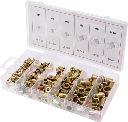 Yato sada ocelových nýtovacích matic M3-M10 150ks YT-36481