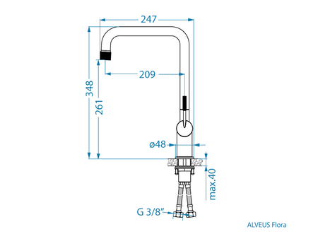 Dřezová baterie Alveus Flora černá 1150771