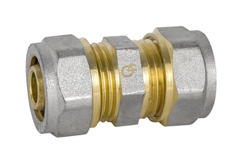 Diamantový dvojitý redukční konektor 20x20 pex-al-pex mosaz FTN-003.20x20.ZŁ-2