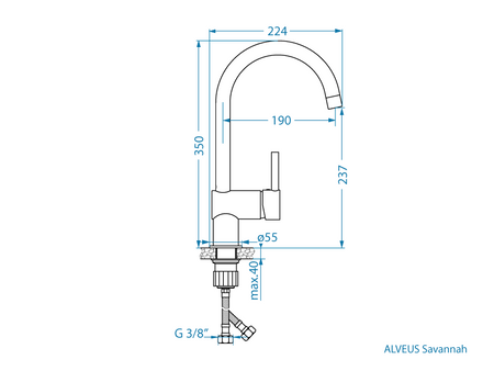 Dřezová baterie Alveus Savannah černá 1150922