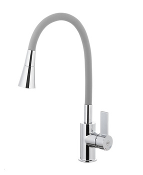 KFA Rumba Duo dřezová armatura s flexibilním výtokem, chrom/šedá 6553-925-63