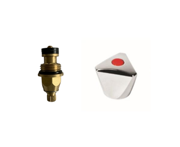 Wijas sada hlavice jezdce 3/8" M 398 s knoflíkem na kohoutek topení 3/8" chrom s červenou vložkou
