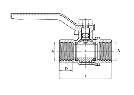 Diamantový kulový kohout pro plynové instalace 1/2" Art.2200-15