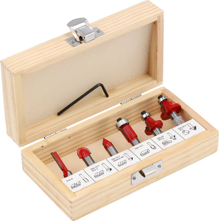 Yato sada vidlicových fréz do dřeva 8 mm 6 kusů YT-68001