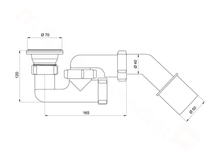 Sprchový sifon Ani Plast s kovovým sítkem 1230