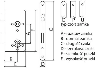 Zadlabací zámek Assa Abloy 72/45 WB bez západky