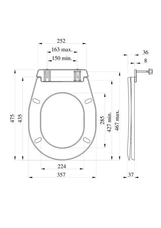 Univerzální WC sedátko Inter Sano s poličkou