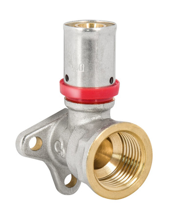 Diamantové nástěnné koleno KOL-Ł PEX-AL-PEX 16x1/2" lisovaná mosaz FZZ-010.1/2X16.KOL-Ł