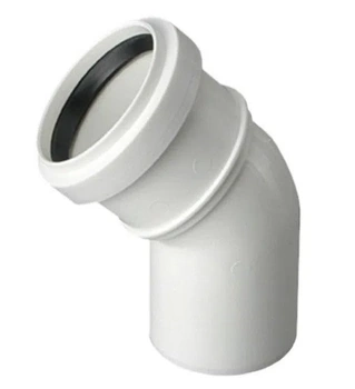 Koleno odpadní 67 stupňů 32mm bílé