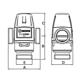 Esbe termostatický směšovací ventil TZM GZ1" VTA322 31100900