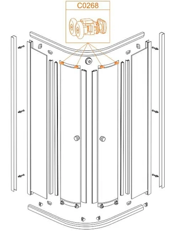 Sanplast kompletní vozík pro kabinu KN KP4/ATB KP4/CG 660-C0268