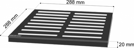 ZMM Maxpol PVC rošt 300x300mm A15 grafit 01783