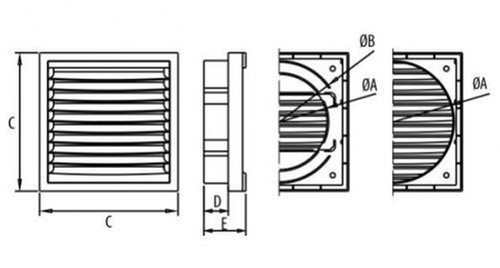 Ventilační mřížka Dospel KR 100/125/B hnědá 007-0318
