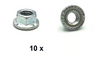 Přírubová matice, pozinkovaná M8 x 10 kusů