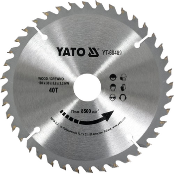 Široký nůž Yato 190x30mm 40T na dřevo YT-60489
