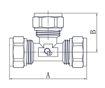 Tričko diamantové trojité PEX-AL-PEX 25x20x16 mosaz FTN-009.25x20x16.T-3