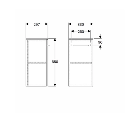 Kruhová boční závěsná skříňka Nova Pro Premium lávová matná 33x65x29,7cm 501356001