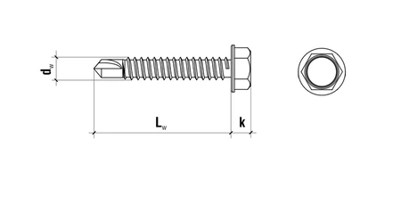 Samořezný šroub do kovu s EPDM WSS podložkou 5,5x50mm
