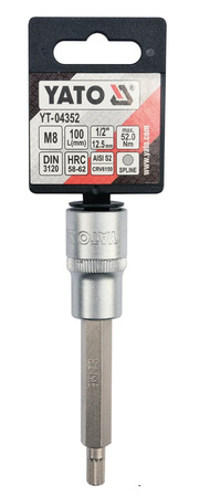 Drážkovací klíč 1/2" M8 L100mm YT-04352