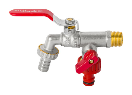 Diamantový kulový kohout dvojitý 15x20x20mm se sytičem ART.2503-15.KRAN