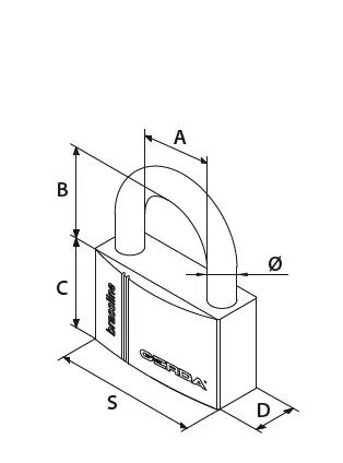 Visací zámek Gerda mosazný třmen KMZ S60