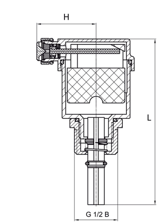 Diamantový odvzdušňovací ventil ústředního topení 1/2" automatický s uzavíracím ventilem ART.250-15