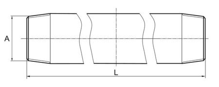 Diamantový závitový konektor 1"x200mm pozinkovaný KR-GW.25x0200.OC