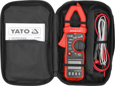 Klešťový měřič Yato True RMS AC/DC 10MA-1000A YT-730933