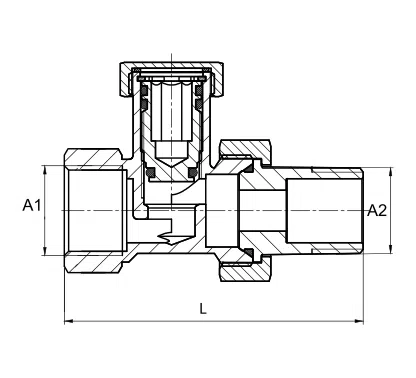 Diamantový uzavírací ventil radiátoru PN-M-75002-DN15 přímý ART.66-1/2.OP