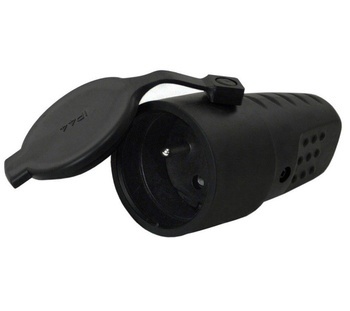 PCE přenosná pryžová zásuvka se zástrčkou 10/16A 2P+Z 230V IP44 2412-SL