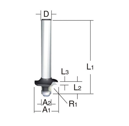 Půlkruhová srážecí fréza Makita D-09422