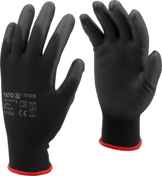 Pracovní rukavice Yato černý nylon/PU velikost 9 YT-74729