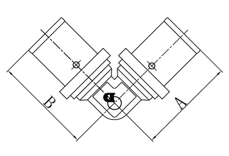 Diamantové dvojité koleno PEX-AL-PEX 16x16mm lisovaná mosaz FZZ-006.16X16.KOL-2